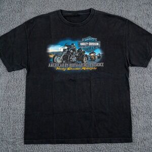 Vintage Harley Davidson Shirt Mens XL Black Single Stitch Wisconsin Short Sleeve